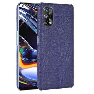 For OPPO Realme 7 Pro Shockproof Crocodile Texture PC + PU Case(Blue)