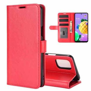 For LG K52 R64 Texture Single Horizontal Flip Protective Case with Holder & Card Slots & Wallet& Photo Frame(Red)