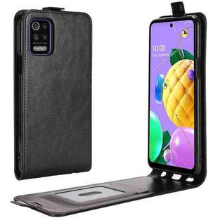 For LG K52 R64 Texture Single Vertical Flip Leather Protective Case with Card Slots & Photo Frame(Black)