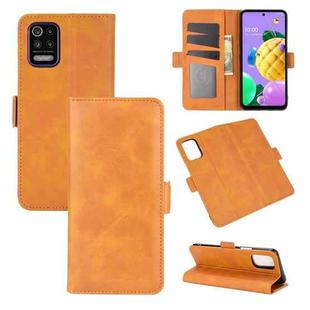 For LG K52 Dual-side Magnetic Buckle Horizontal Flip Leather Case with Holder & Card Slots & Wallet(Yellow)
