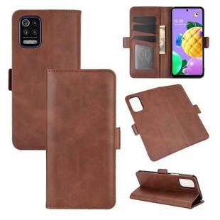 For LG K52 Dual-side Magnetic Buckle Horizontal Flip Leather Case with Holder & Card Slots & Wallet(Brown)