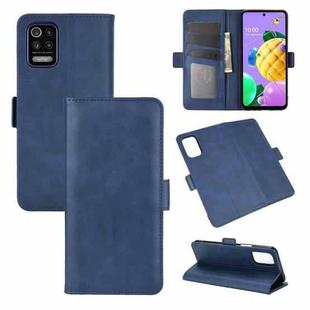 For LG K52 Dual-side Magnetic Buckle Horizontal Flip Leather Case with Holder & Card Slots & Wallet(Dark Blue)