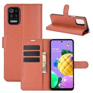 For LG K52 Litchi Texture Horizontal Flip Protective Case with Holder & Card Slots & Wallet(Brown)