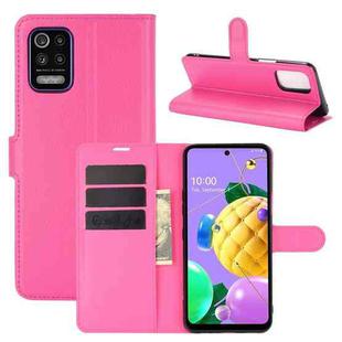 For LG K52 Litchi Texture Horizontal Flip Protective Case with Holder & Card Slots & Wallet(Rose red)