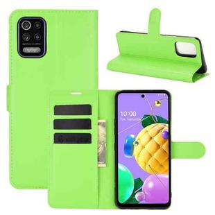 For LG K52 Litchi Texture Horizontal Flip Protective Case with Holder & Card Slots & Wallet(Green)