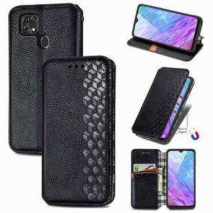 For ZTE Blade 20 Smart Cubic Grid Pressed Horizontal Flip Magnetic PU Leather Case with Holder & Card Slots & Wallet(Black)