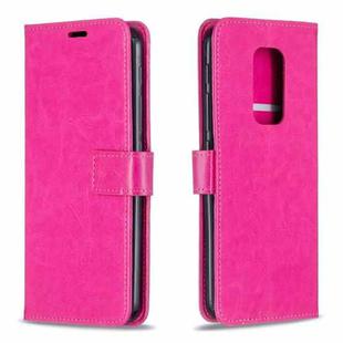 For Motorola MOTO G9 Play Crazy Horse Texture Horizontal Flip Leather Case with Holder & Card Slots & Wallet & Photo Frame(Rose pink)