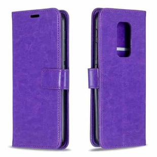 For Motorola MOTO G9 Play Crazy Horse Texture Horizontal Flip Leather Case with Holder & Card Slots & Wallet & Photo Frame(Purple)