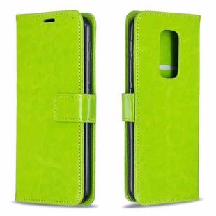 For Motorola MOTO G9 Play Crazy Horse Texture Horizontal Flip Leather Case with Holder & Card Slots & Wallet & Photo Frame(Green)