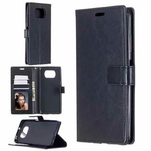 For Xiaomi Poco X3 NFC Crazy Horse Texture Horizontal Flip Leather Case with Holder & Card Slots & Wallet & Photo Frame(Black)