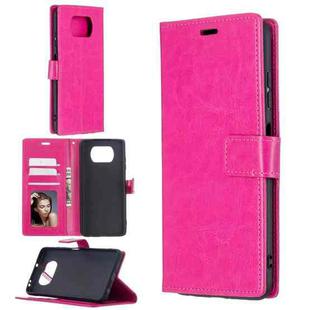 For Xiaomi Poco X3 NFC Crazy Horse Texture Horizontal Flip Leather Case with Holder & Card Slots & Wallet & Photo Frame(Rose pink)