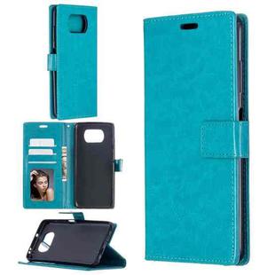 For Xiaomi Poco X3 NFC Crazy Horse Texture Horizontal Flip Leather Case with Holder & Card Slots & Wallet & Photo Frame(Blue)