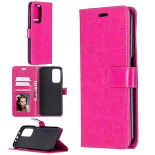 For Xiaomi Mi 10T Pro Crazy Horse Texture Horizontal Flip Leather Case with Holder & Card Slots & Wallet & Photo Frame(Rose Red)