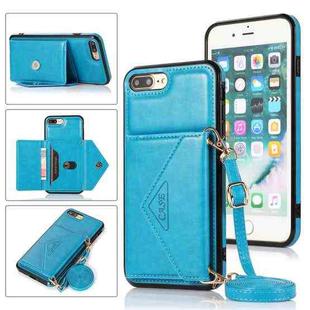 Multi-functional Cross-body Card Bag TPU+PU Back Cover Case with Holder & Card Slot & Wallet For iPhone 6 / 6s(Blue)