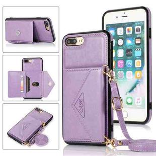 Multi-functional Cross-body Card Bag TPU+PU Back Cover Case with Holder & Card Slot & Wallet For iPhone 6 / 6s(Purple)