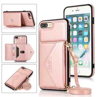 Multi-functional Cross-body Card Bag TPU+PU Back Cover Case with Holder & Card Slot & Wallet For iPhone 6 / 6s(Rose Gold)
