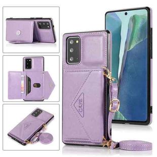For Samsung Galaxy Note20 Multi-functional Cross-body Card Bag TPU+PU Back Cover Case with Holder & Card Slot & Wallet(Purple)