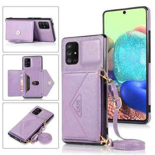 For Samsung Galaxy A31 Multi-functional Cross-body Card Bag TPU+PU Back Cover Case with Holder & Card Slot & Wallet(Purple)