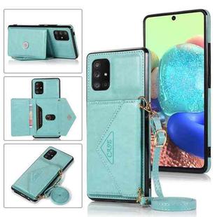 For Samsung Galaxy A21s Multi-functional Cross-body Card Bag TPU+PU Back Cover Case with Holder & Card Slot & Wallet(Green)