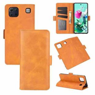 For LG K92 5G Dual-side Magnetic Buckle Horizontal Flip Leather Case with Holder & Card Slots & Wallet(Yellow)