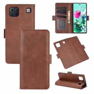 For LG K92 5G Dual-side Magnetic Buckle Horizontal Flip Leather Case with Holder & Card Slots & Wallet(Brown)