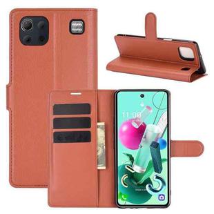 For LG K92 5G Litchi Texture Horizontal Flip Protective Case with Holder & Card Slots & Wallet(Brown)