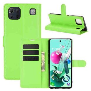 For LG K92 5G Litchi Texture Horizontal Flip Protective Case with Holder & Card Slots & Wallet(Green)