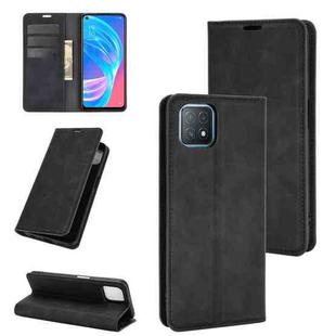 For OPPO A72 / A73 5G Retro-skin Business Magnetic Suction Leather Case with Holder & Card Slots & Wallet(Black)