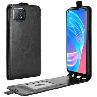 For OPPO A72 / A73 5G R64 Texture Single Vertical Flip Leather Protective Case with Card Slots & Photo Frame(Black)