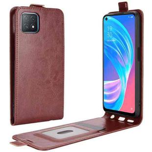 For OPPO A72 / A73 5G R64 Texture Single Vertical Flip Leather Protective Case with Card Slots & Photo Frame(Brown)