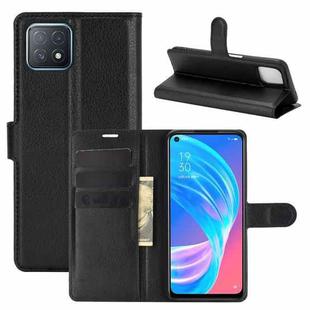 For OPPO A72 / A73 5G Litchi Texture Horizontal Flip Protective Case with Holder & Card Slots & Wallet(Black)