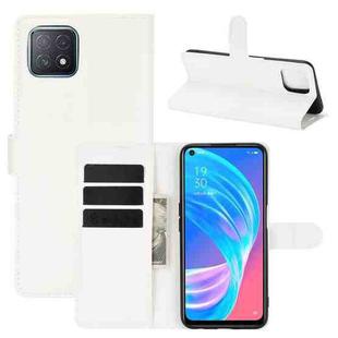 For OPPO A72 / A73 5G Litchi Texture Horizontal Flip Protective Case with Holder & Card Slots & Wallet(White)