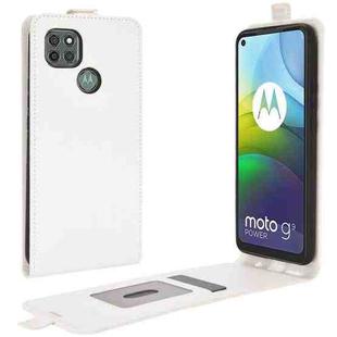 For Motorola Moto G9 Power R64 Texture Single Vertical Flip Leather Protective Case with Card Slots & Photo Frame(White)