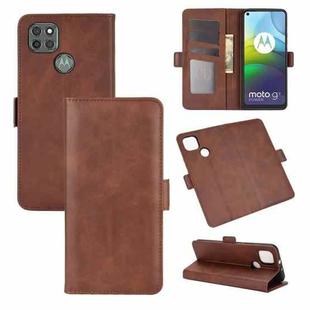 For Motorola Moto G9 Power Dual-side Magnetic Buckle Horizontal Flip Leather Case with Holder & Card Slots & Wallet(Brown)