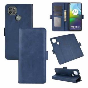 For Motorola Moto G9 Power Dual-side Magnetic Buckle Horizontal Flip Leather Case with Holder & Card Slots & Wallet(Dark Blue)