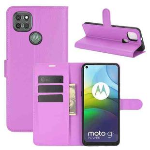 For Motorola Moto G9 Power Litchi Texture Horizontal Flip Protective Case with Holder & Card Slots & Wallet(Purple)