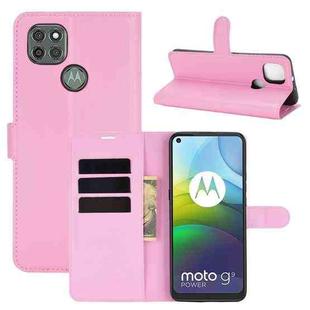 For Motorola Moto G9 Power Litchi Texture Horizontal Flip Protective Case with Holder & Card Slots & Wallet(Pink)