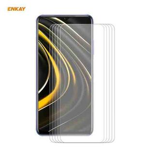 For Xiaomi Poco M3 5 PCS ENKAY Hat-Prince 0.26mm 9H 2.5D Curved Edge Tempered Glass Film