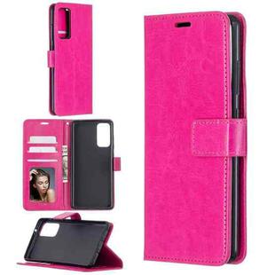 For Samsung Galaxy S20 FE Crazy Horse Texture Horizontal Flip Leather Case with Holder & Card Slots & Wallet & Photo Frame(Rose Red)
