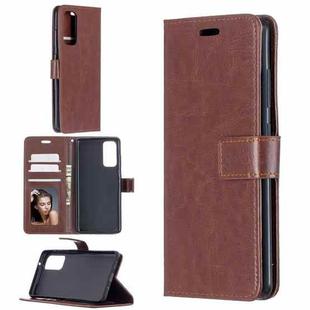 For Samsung Galaxy S20 FE Crazy Horse Texture Horizontal Flip Leather Case with Holder & Card Slots & Wallet & Photo Frame(Brown)