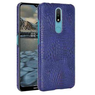 For Nokia 2.4 Shockproof Crocodile Texture PC + PU Case(Blue)