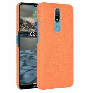 For Nokia 2.4 Shockproof Crocodile Texture PC + PU Case(Orange)