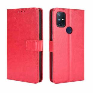 For OnePlus Nord N10 5G Retro Crazy Horse Texture Horizontal Flip Leather Case with Holder & Card Slots & Photo Frame(Red)