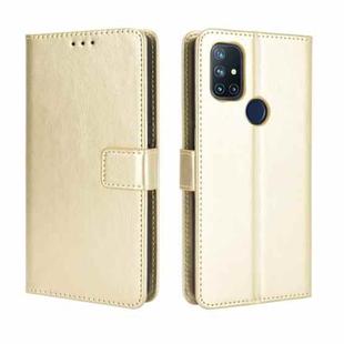 For OnePlus Nord N10 5G Retro Crazy Horse Texture Horizontal Flip Leather Case with Holder & Card Slots & Photo Frame(Gold)