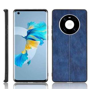 For Huawei Mate 40 Shockproof Sewing Cow Pattern Skin PC + PU + TPU Case(Blue)