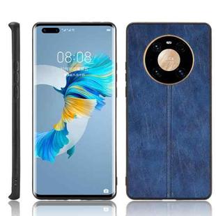 For Huawei Mate 40 Pro Shockproof Sewing Cow Pattern Skin PC + PU + TPU Case(Blue)