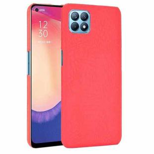 For OPPO Reno4 SE Shockproof Crocodile Texture PC + PU Case(Red)