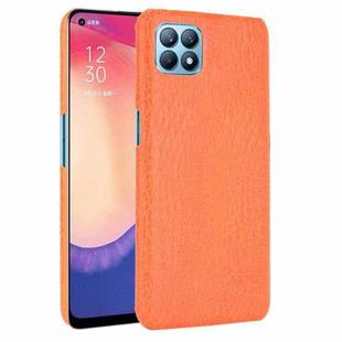 For OPPO Reno4 SE Shockproof Crocodile Texture PC + PU Case(Orange)