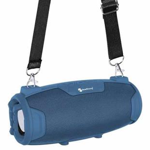 NewRixing NR3026M TWS Outdoor Portable K-song Bluetooth Speaker with Shoulder Strap & Microphone, Support TF Card / FM(Blue)