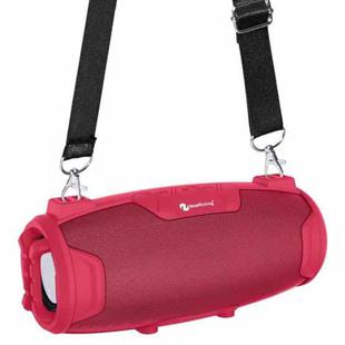 NewRixing NR3026M TWS Outdoor Portable K-song Bluetooth Speaker with Shoulder Strap & Microphone, Support TF Card / FM(Red)